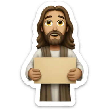Jesus holding a “dont crash out sign” sticker