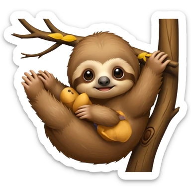 baby sloth on the tree sticker