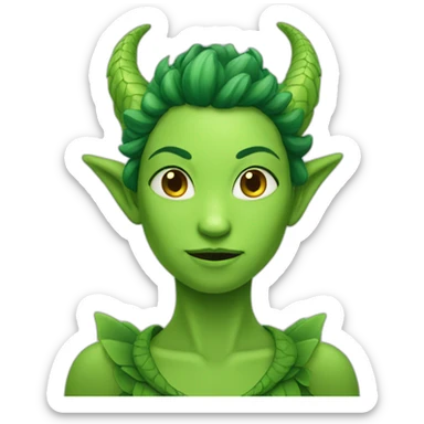 Green woman dragon sticker