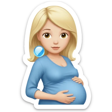 thicc and pregnant woman blond white sticker