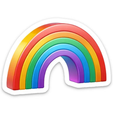 A 3d, not too detailed rainbow prismatic icon sticker
