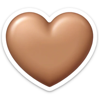 Brown pastel heart sticker
