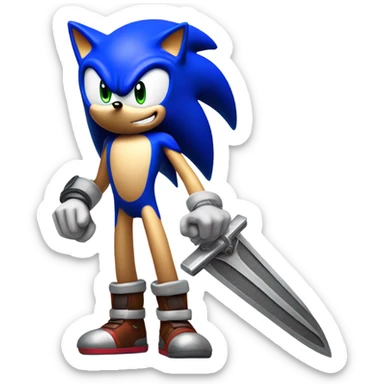 Sonic with a buster sword sticker