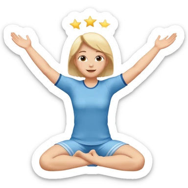 Thanking the sky on knees arms outstretched  sticker