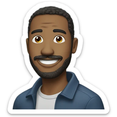 solo_smiling_parody_blue_background sticker