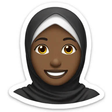 Black Hijabi laughing with tears sticker
