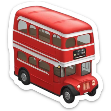 Small red Double decker bus sticker