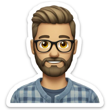 Hipster haircut man with beard and glasses  sticker