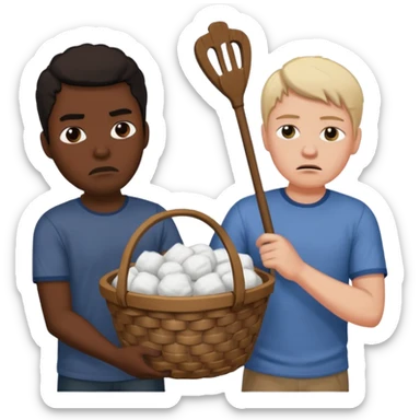White person whipping black person carrying a basket of cotton sticker