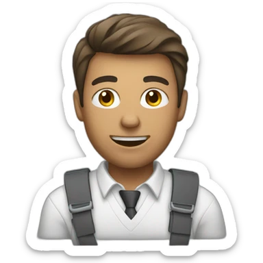 man passionately working on pc sticker