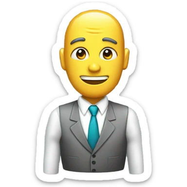 Cerebro con traje y corbata sticker