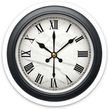 White marble effect Clock without outline sticker