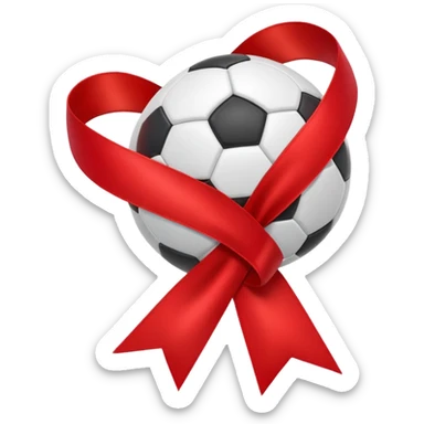 ribbon with small football particle floating sticker