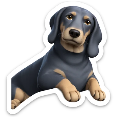 dog reading newspaper quietly sticker