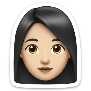 Two girls black hair brown eyes long hair tannish pale skin sticker