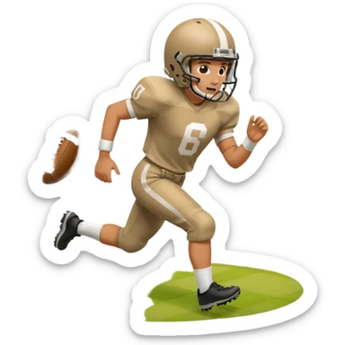 A person playing football on the field sticker