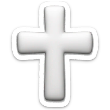 A white cross with a soft appearance  sticker