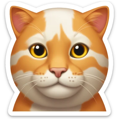 Big orange cat with tricolour kitty sticker