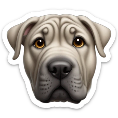 Dog gray shar-pei sticker