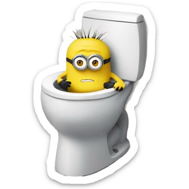 Minion stuck in a toilet sticker