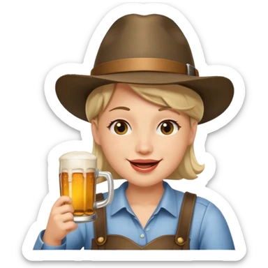 Erstelle smilie "zwinkerndes Gesicht" mit Bierkrug und Hut sticker