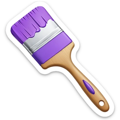 Paint brush with purple paint sticker