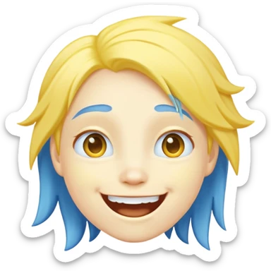 Joy blue character with yellow hair sticker
