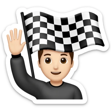 finish line with checkered flag sticker