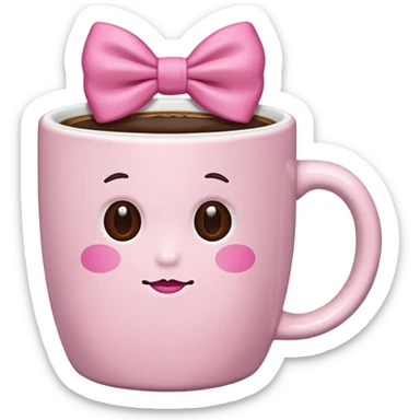 coffee with pink bow sticker