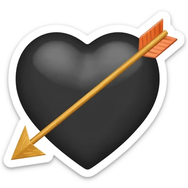 Corazón negro flechado sticker