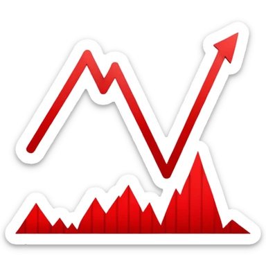 downward trending graph with decreasing values sticker