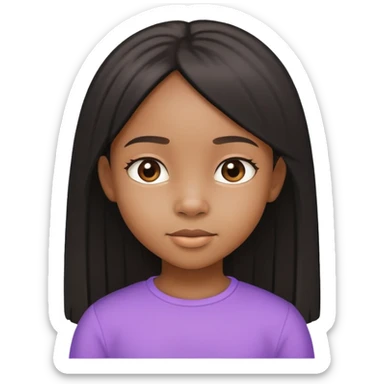 Black little girl with straight hair  sticker
