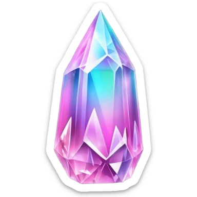 pink iridescent nebula crystal shard sticker