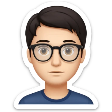 young man with glasses and slick hair sticker