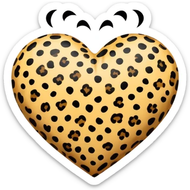 leopard heart sticker