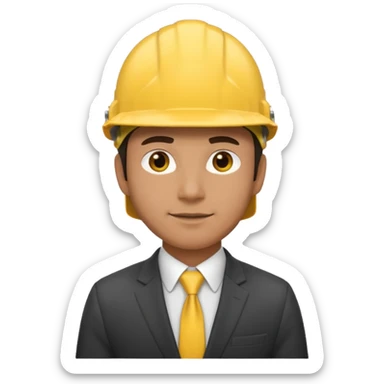 suit with yellow helmet man sticker