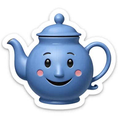 talking teapot blue sticker