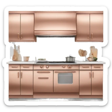 Realistic rose gold front facing kitchen. sticker