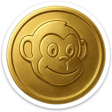 flat gold token with only the mascot's head centered, mascot's head in slightly embossed style, in gold, simple, no text or extra elements sticker