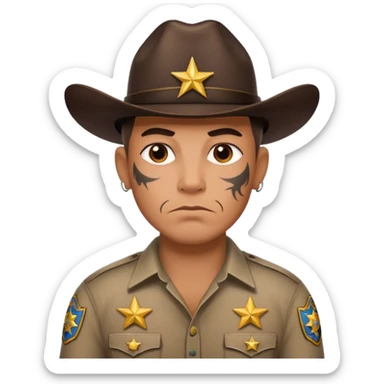 sheriff with tattoos sticker