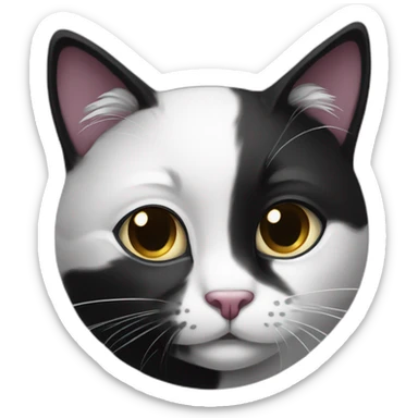 tender black-and-white-cat sticker
