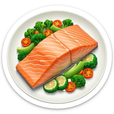 Steamed salmon with vegetable sauté sticker