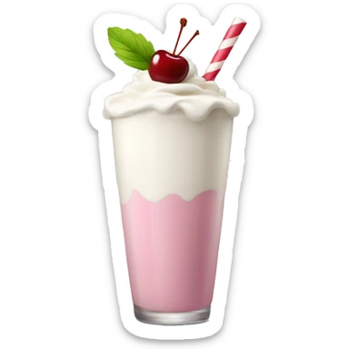 Milkshake with cherry on top no straw sticker