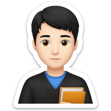 CHICO ESTUDIANTE CON CABELLO NEGRO sticker