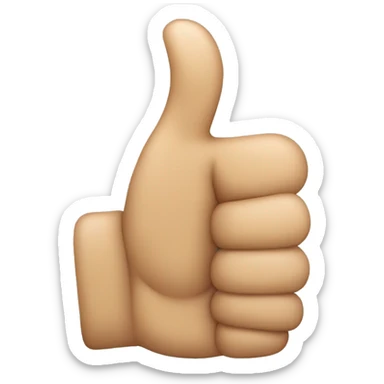 a thumb up that is only half way up sticker