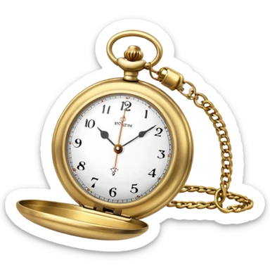 vintage pocket watch, gold case, white dial, elegant, minimal, no text sticker