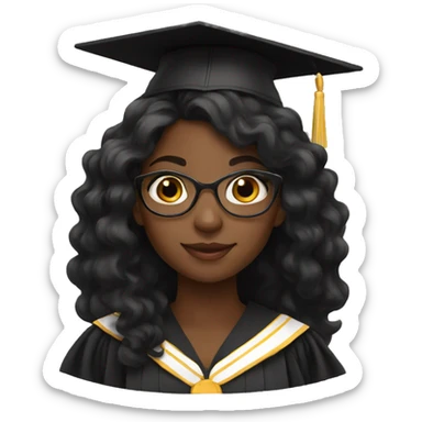 black girl graduated sticker