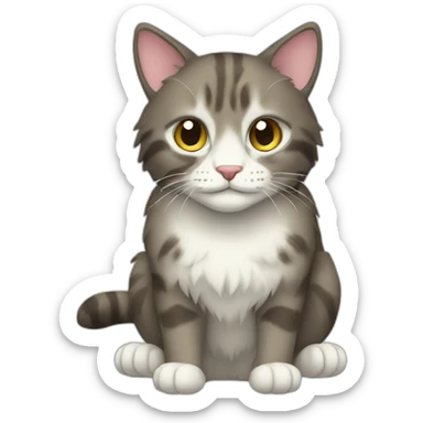 forest cat with white paws sticker