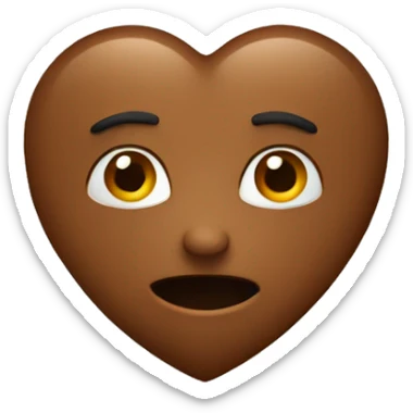 Late brown heart sticker