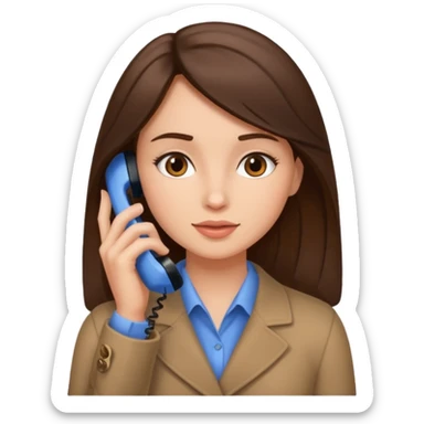￼ Brunette Haired Girl on the phone  sticker